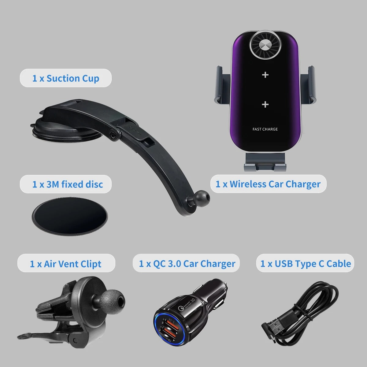 Car Mount Wireless Charger β Universal QI Charging for Motorola Razr, Z Flip & More