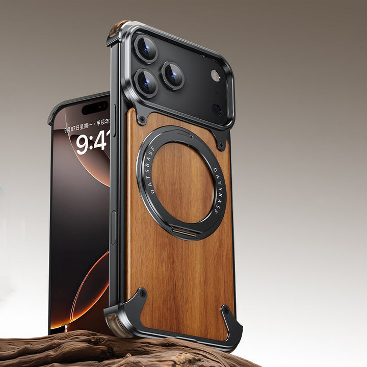 Premium Natural Wood MagSafe Stand Case