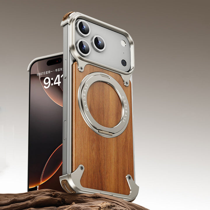 Premium Natural Wood MagSafe Stand Case