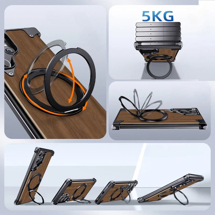 Premium Natural Wood MagSafe Stand Case