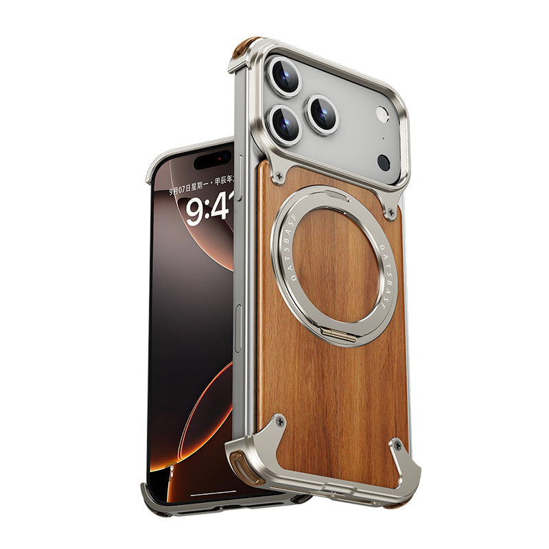 Premium Natural Wood MagSafe Stand Case