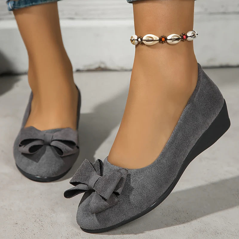 Comfort Ballet Flats – Soft Bow Slip-On Shoes for Everyday Style & Support