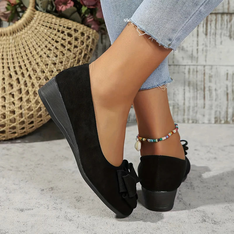 Comfort Ballet Flats – Soft Bow Slip-On Shoes for Everyday Style & Support