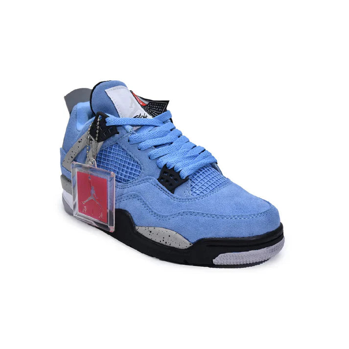 Azure Vanguard – SpeckleGrid Air-Court Suede Sneaker