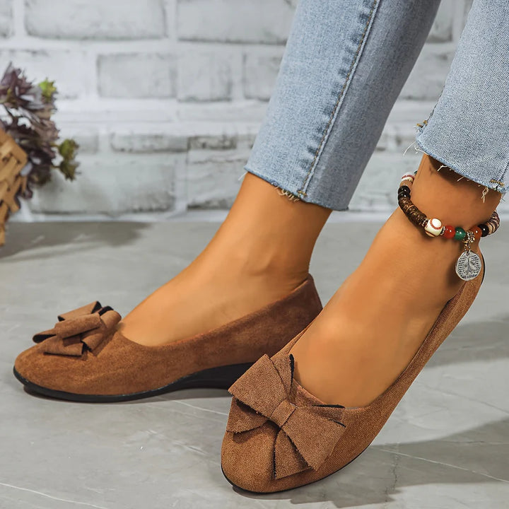 Comfort Ballet Flats – Soft Bow Slip-On Shoes for Everyday Style & Support