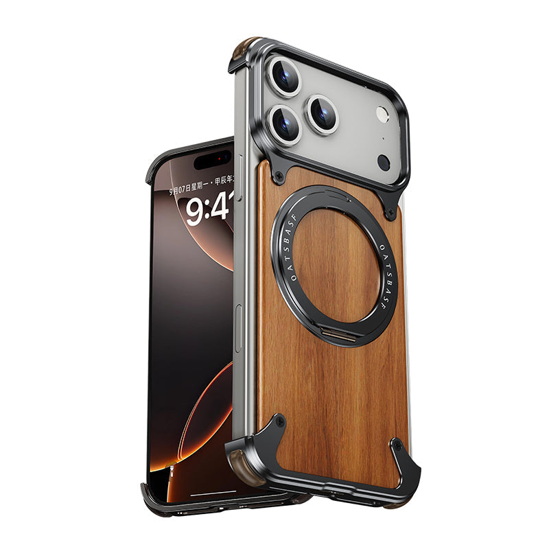 Premium Natural Wood MagSafe Stand Case