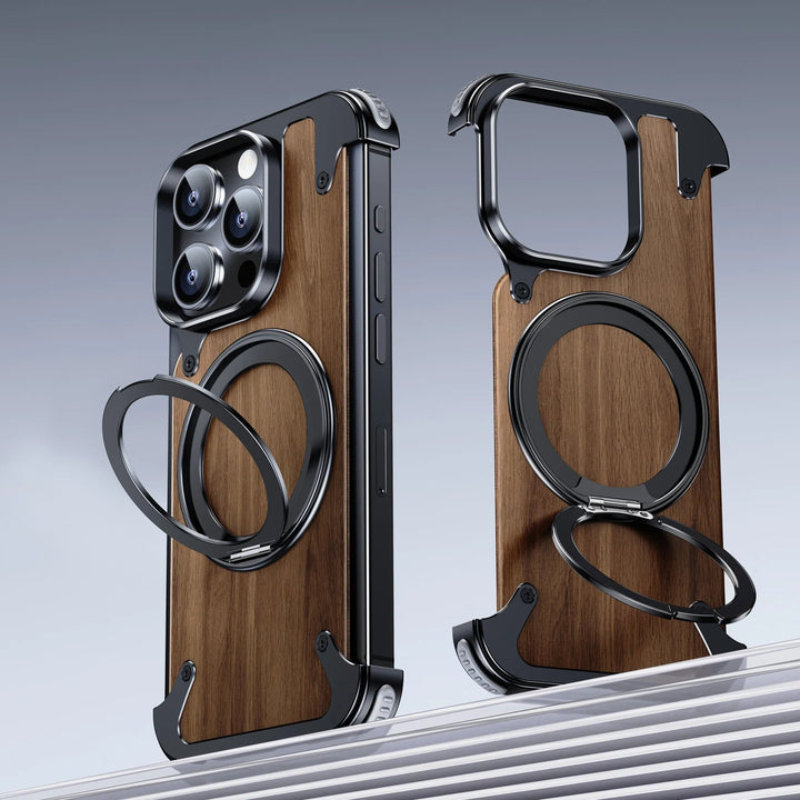 Premium Natural Wood MagSafe Stand Case