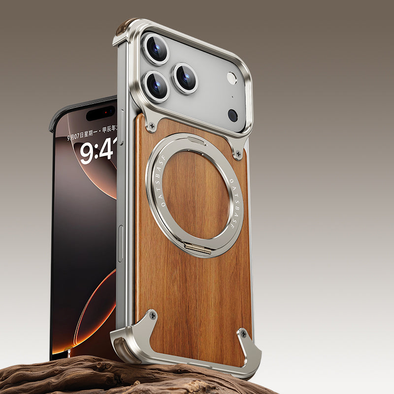 Premium Natural Wood MagSafe Stand Case