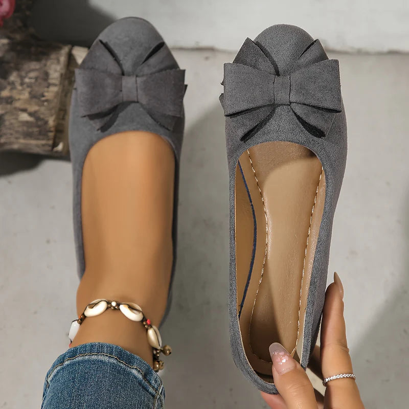 Comfort Ballet Flats – Soft Bow Slip-On Shoes for Everyday Style & Support