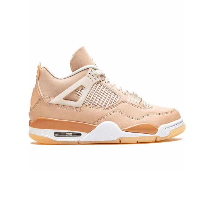 Beige Shimmer Retro Court Mid Sneaker with Gum Outsole | LunaVell™