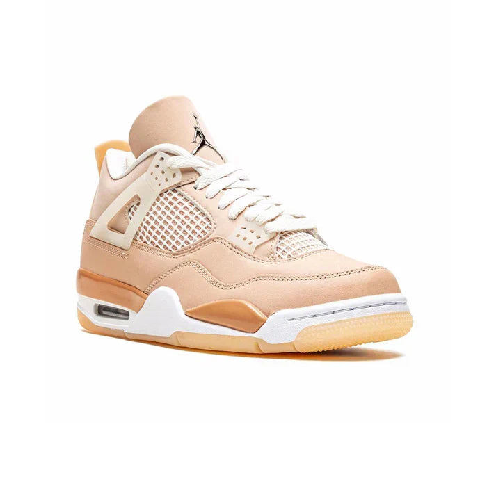 Beige Shimmer Retro Court Mid Sneaker with Gum Outsole | LunaVell™