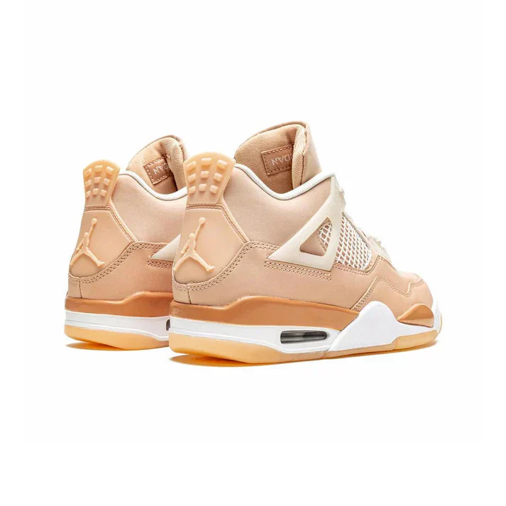 Beige Shimmer Retro Court Mid Sneaker with Gum Outsole | LunaVell™
