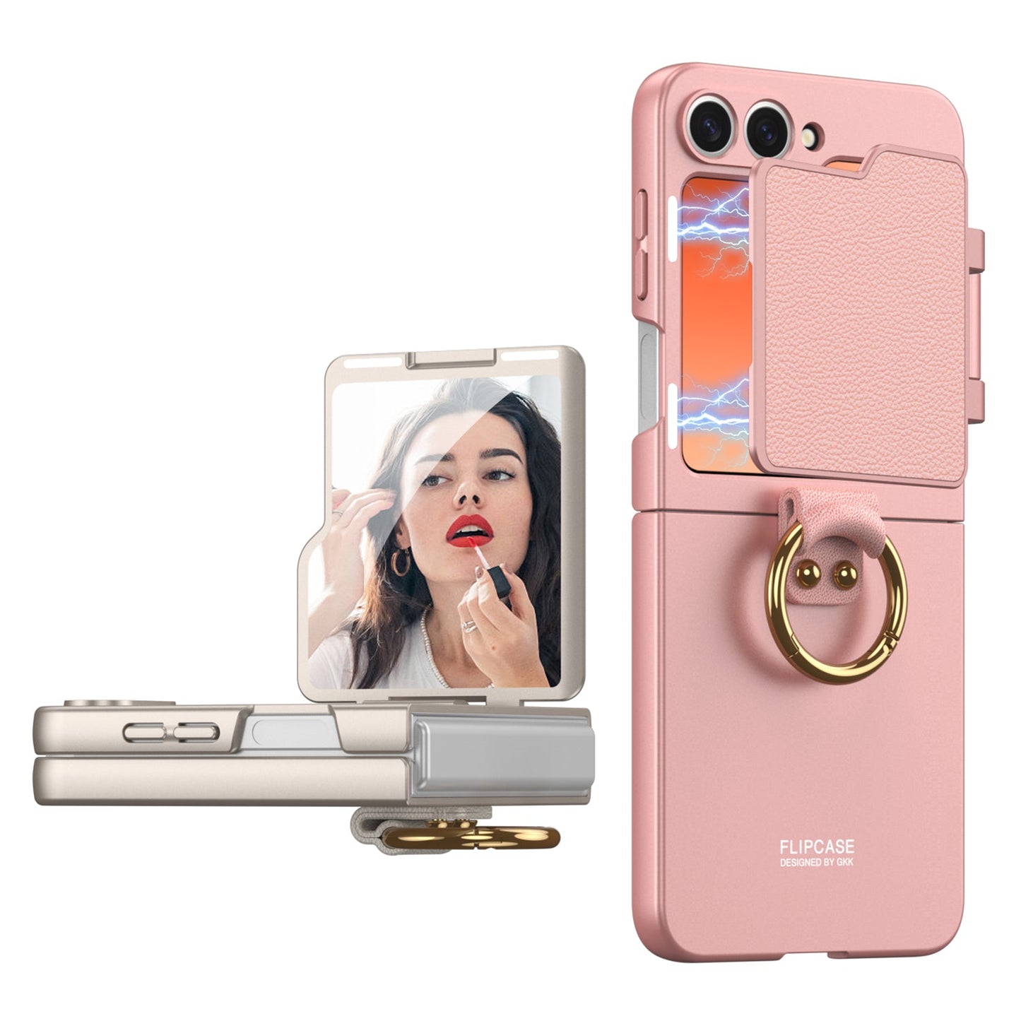 Makeup Mirror Ring Holder Ultra-Thin Hard PC Samsung Galaxy Z Flip Case