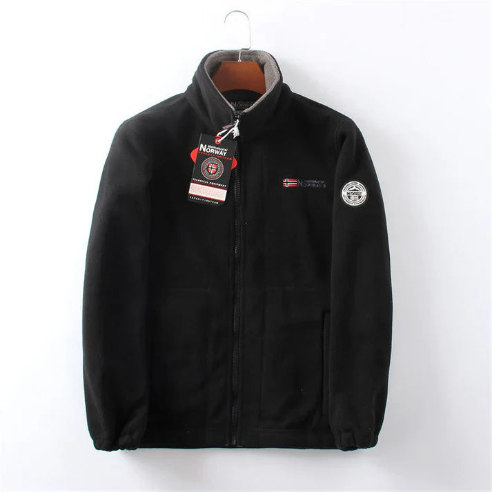 Double-Layer Fleece Hooded Jacket – Warm Zip-Up Outdoor Winter Coat