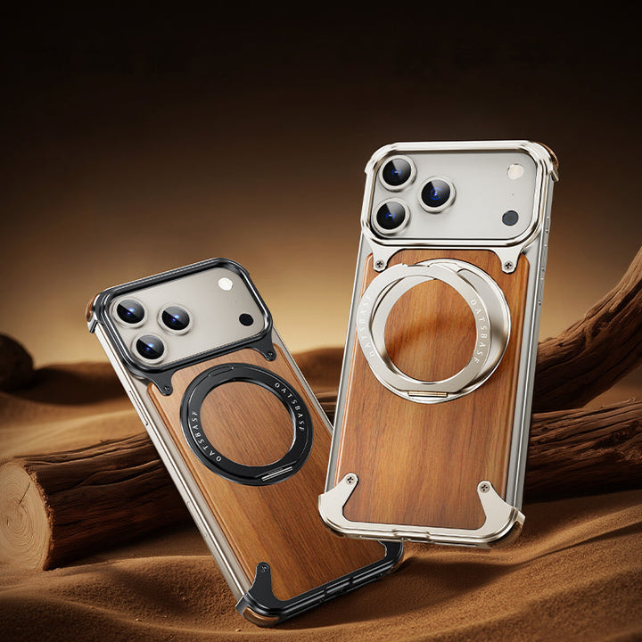 Premium Natural Wood MagSafe Stand Case
