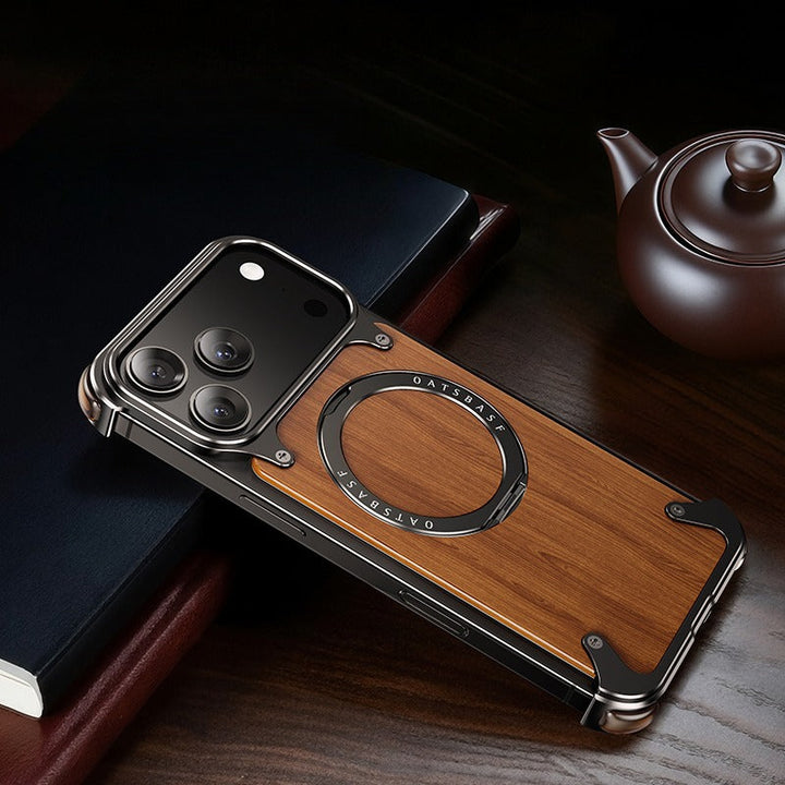 Premium Natural Wood MagSafe Stand Case