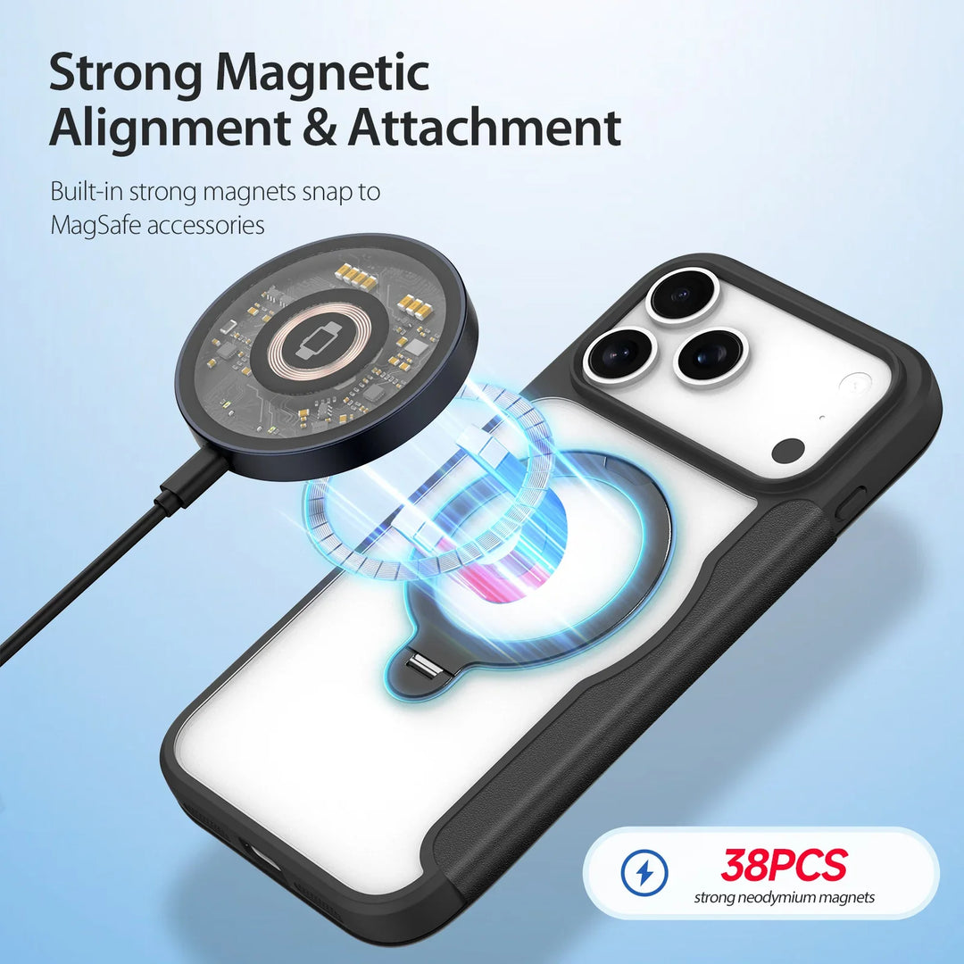 Magnetic Stand Case with Card Holder — Sleek, Hands-Free Viewing with Built-In Card Wallet