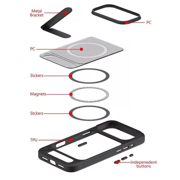 MagSafe Kickstand Case for iPhone 17 — Slim, Protective, Built-In Kickstand