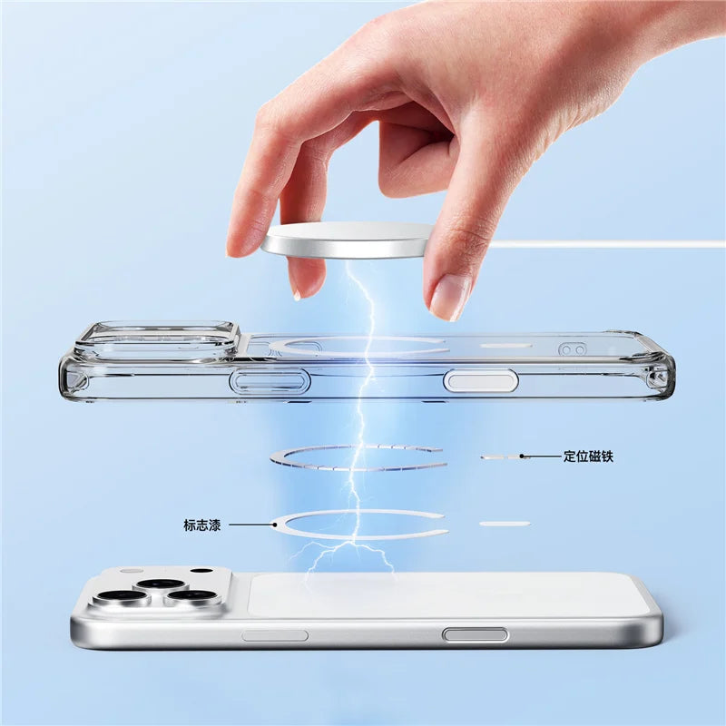 Crystal Clear MagSafe Case - Sleek, Protective, and Wireless-Charging Ready