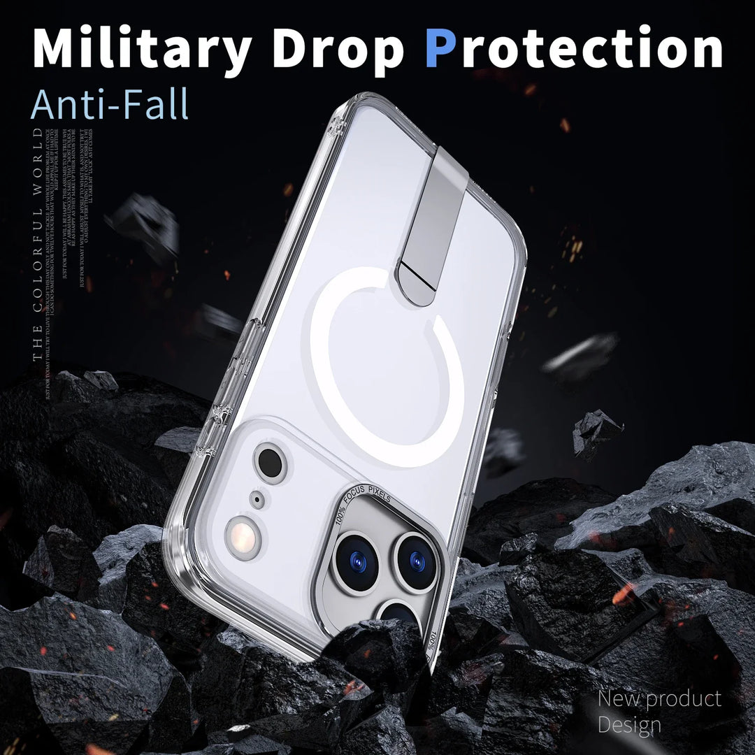 ClearMag Armor Magnetic Kickstand Case – Ultra-Clear Protection with Built-In Stand