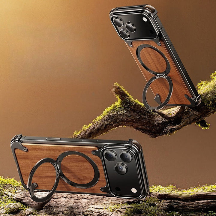 Premium Natural Wood MagSafe Stand Case