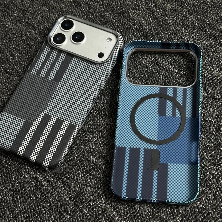 Carbon Fiber Pattern MagSafe Case — Shock-Resistant Protection
