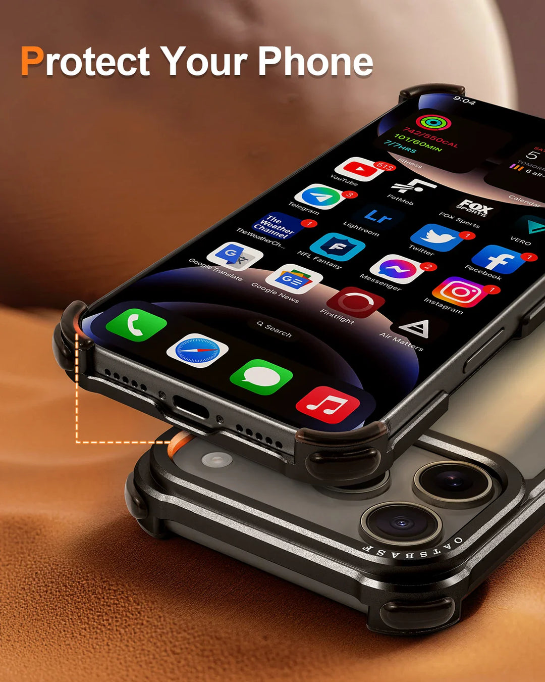 Rugged Shockproof Metal Frame Case for iPhone 17
