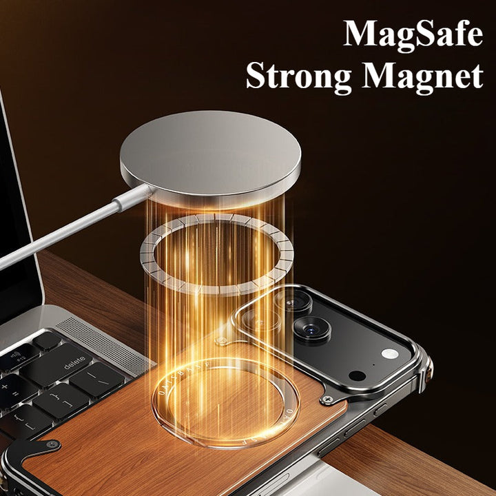 Premium Natural Wood MagSafe Stand Case
