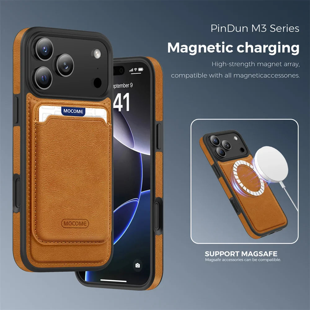 2-in-1 Leather Wallet MagSafe Case with Card Holder