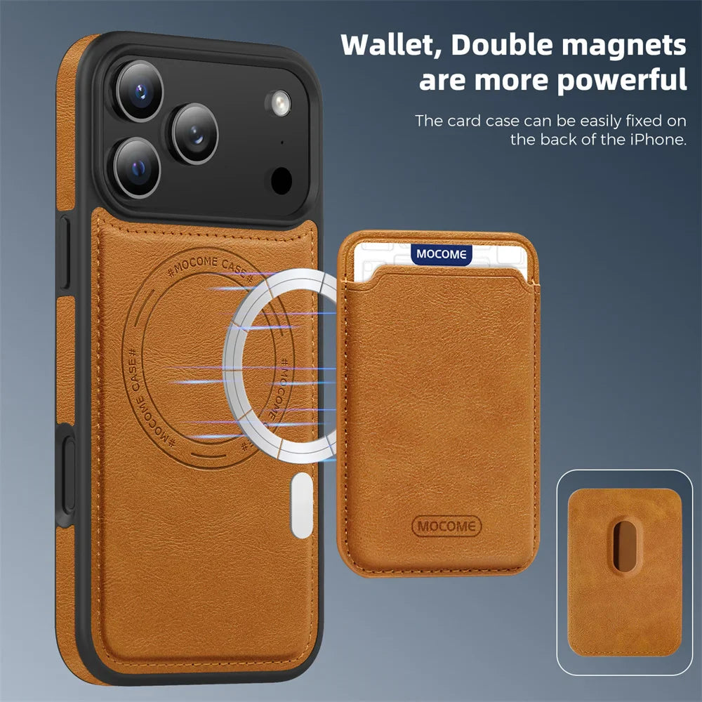 2-in-1 Leather Wallet MagSafe Case with Card Holder
