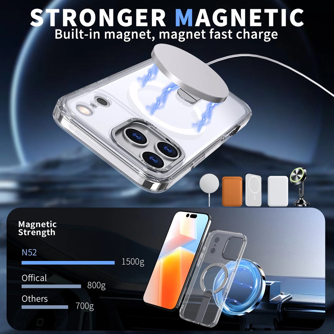 ClearMag Armor Magnetic Kickstand Case – Ultra-Clear Protection with Built-In Stand