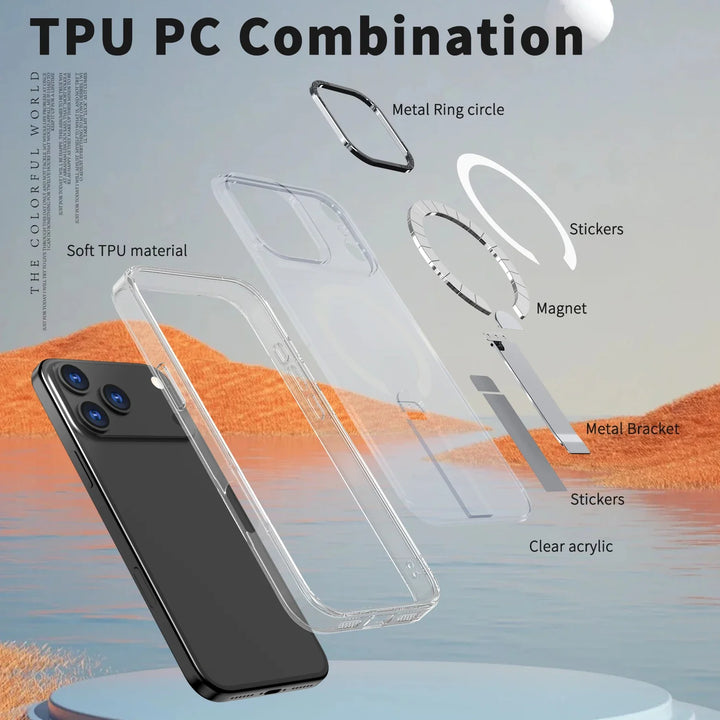 ClearMag Armor Magnetic Kickstand Case – Ultra-Clear Protection with Built-In Stand