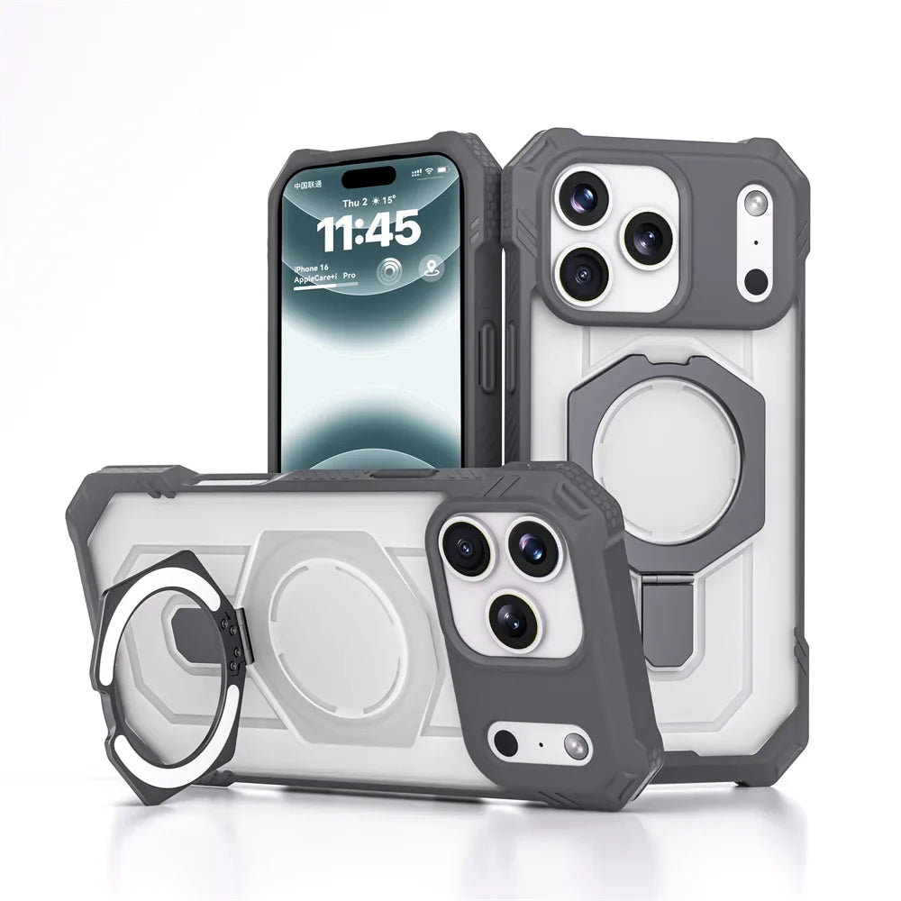 Durable Magnetic Ring Stand Case