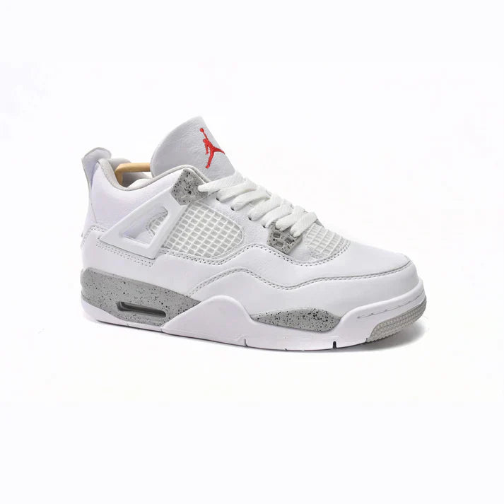 White & Grey Heritage Court Sneaker with Concrete-Texture Midsole | Veltrex™