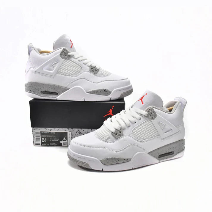 White & Grey Heritage Court Sneaker with Concrete-Texture Midsole | Veltrex™