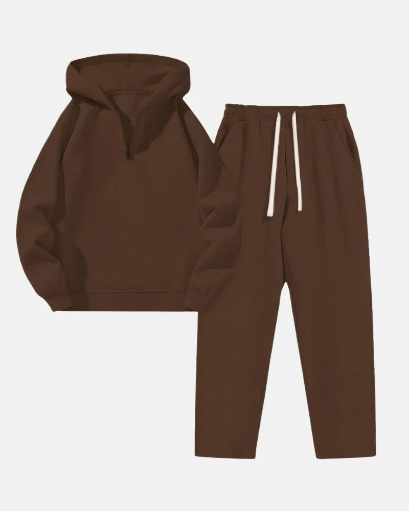 Quarter-Zip Lounge Set – Soft Hoodie & Joggers for Casual Comfort