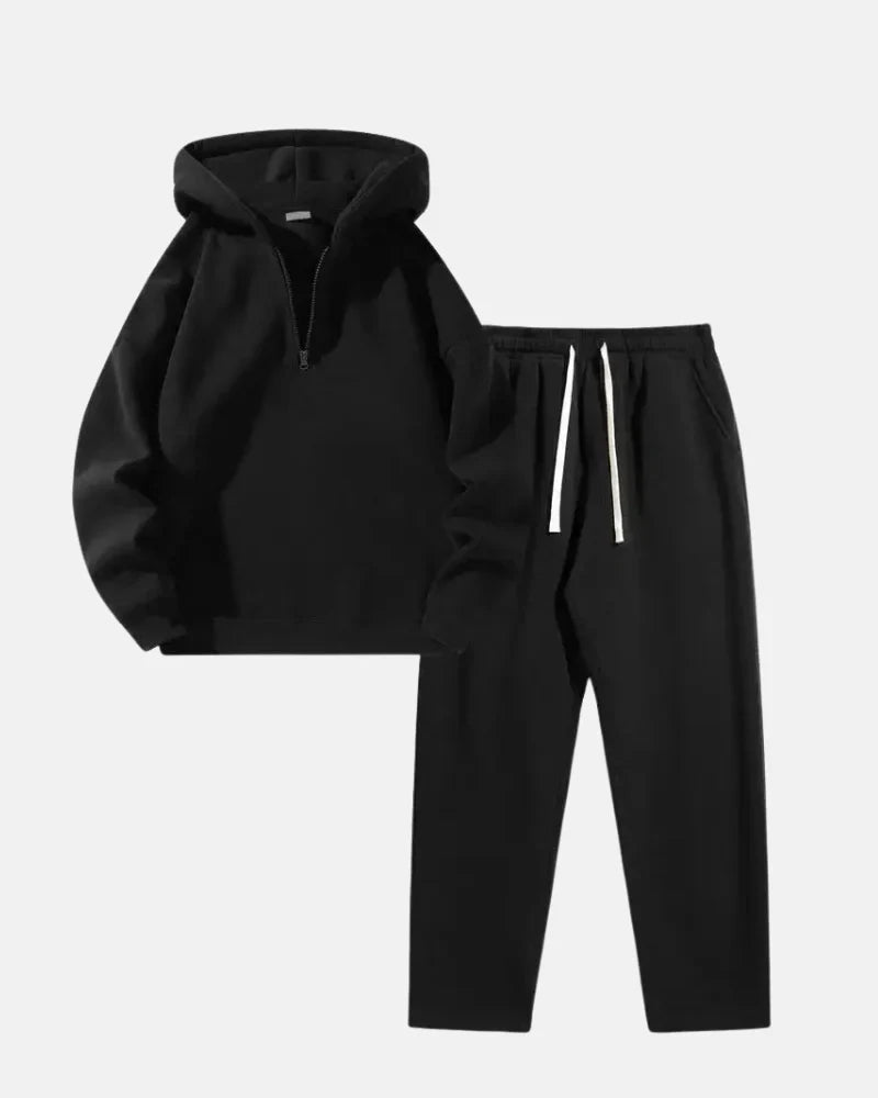 Quarter-Zip Lounge Set – Soft Hoodie & Joggers for Casual Comfort