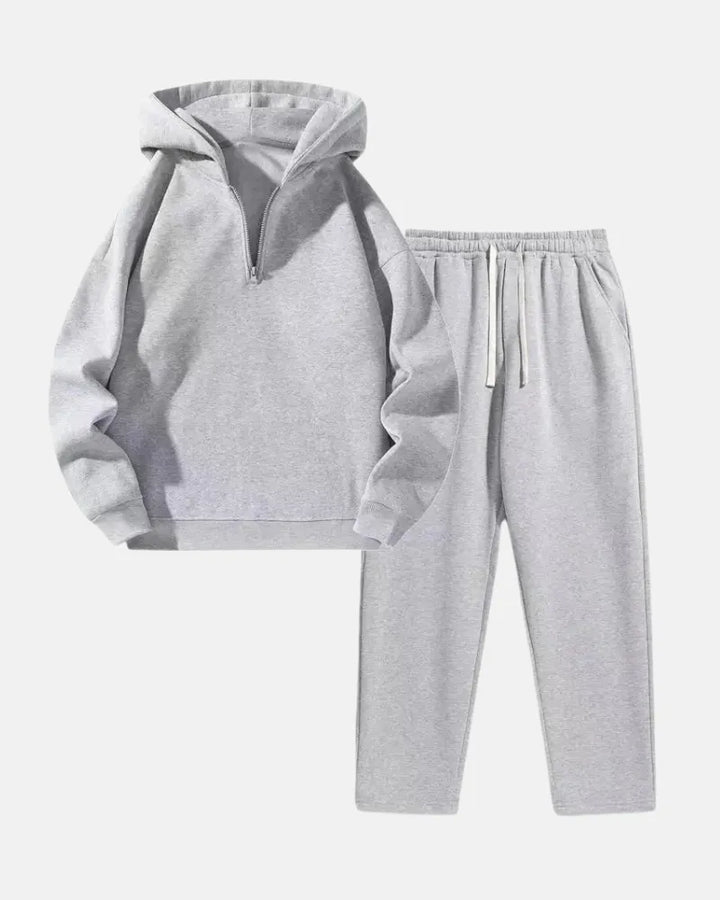 Quarter-Zip Lounge Set – Soft Hoodie & Joggers for Casual Comfort