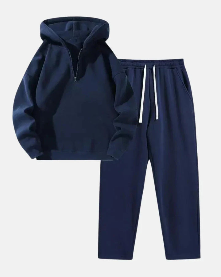 Quarter-Zip Lounge Set – Soft Hoodie & Joggers for Casual Comfort