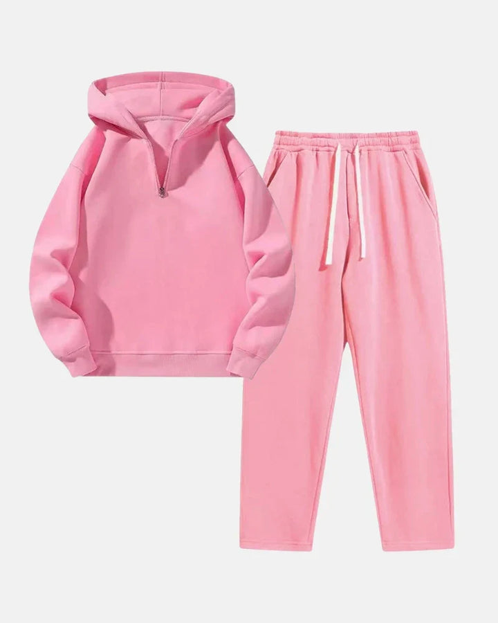 Quarter-Zip Lounge Set – Soft Hoodie & Joggers for Casual Comfort