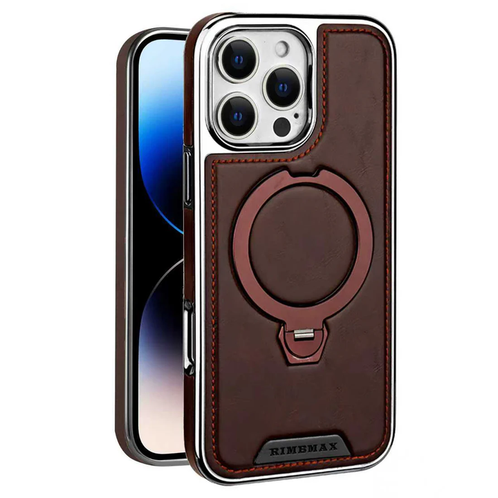 Luxurious Leather Magnetic Ring Stand Case