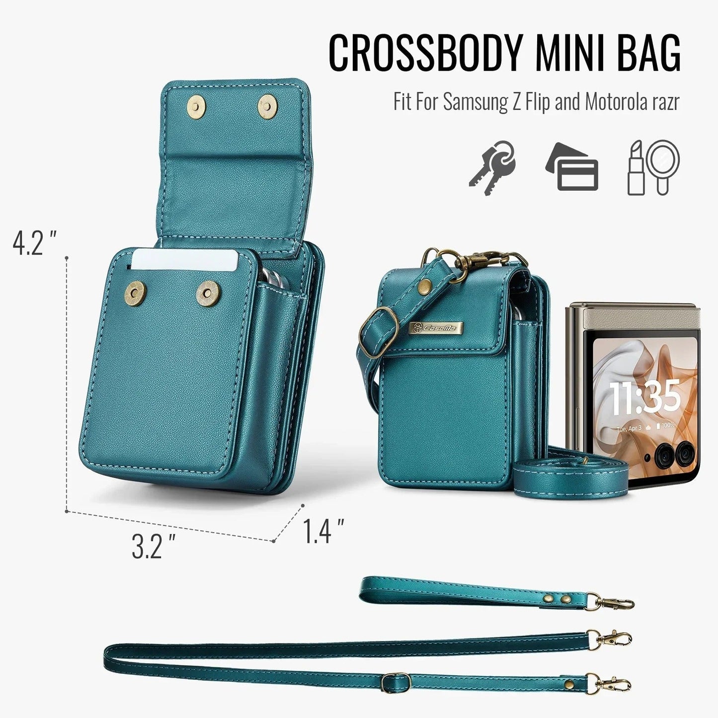 Fashion Leather Crossbody Mini Bag For Z Flip Series