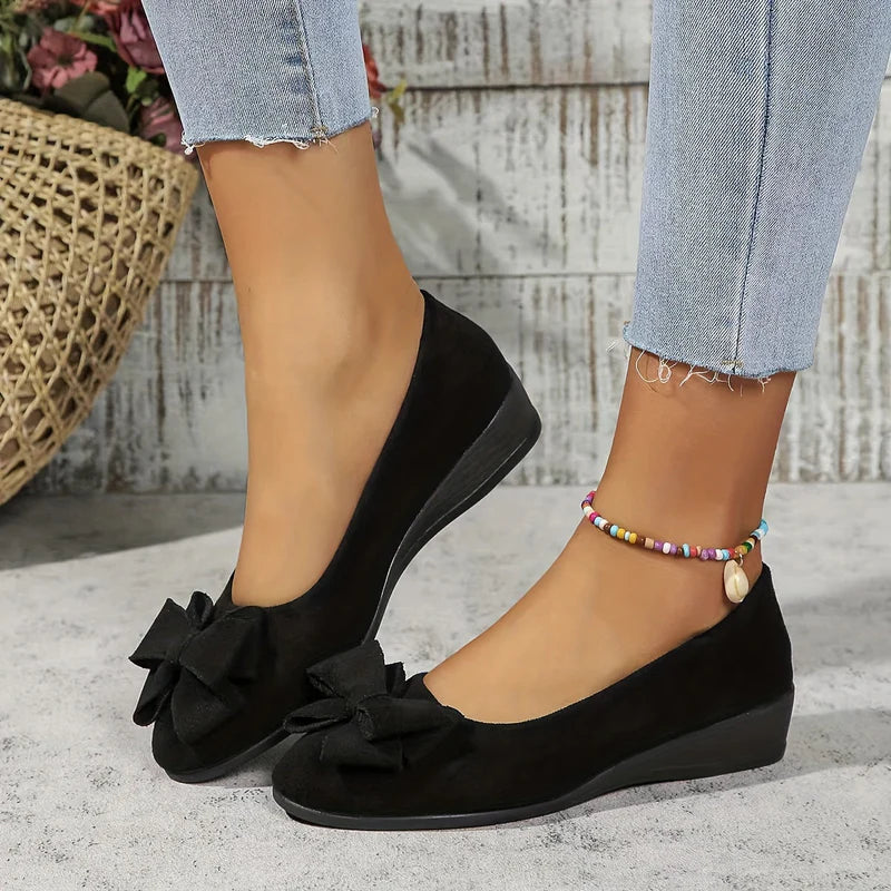 Comfort Ballet Flats – Soft Bow Slip-On Shoes for Everyday Style & Support