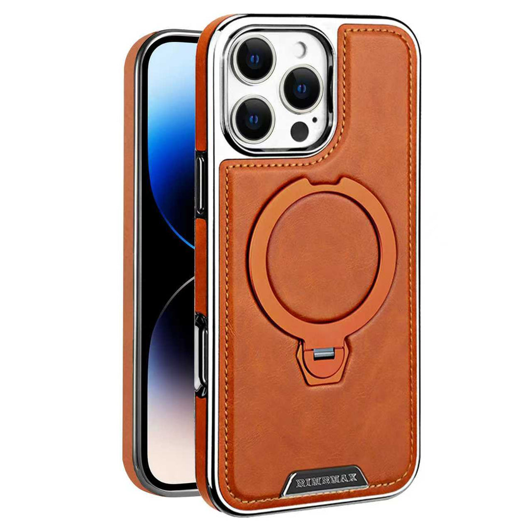 Luxurious Leather Magnetic Ring Stand Case