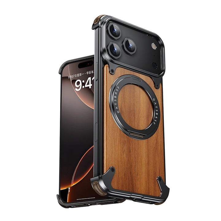 Premium Natural Wood MagSafe Stand Case