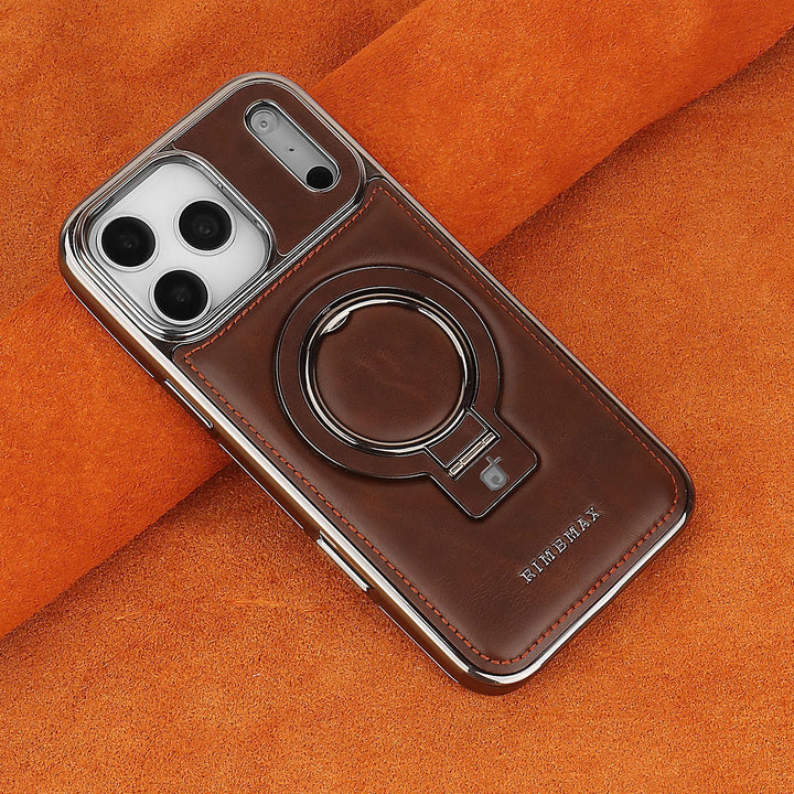 Luxurious Leather Magnetic Ring Case