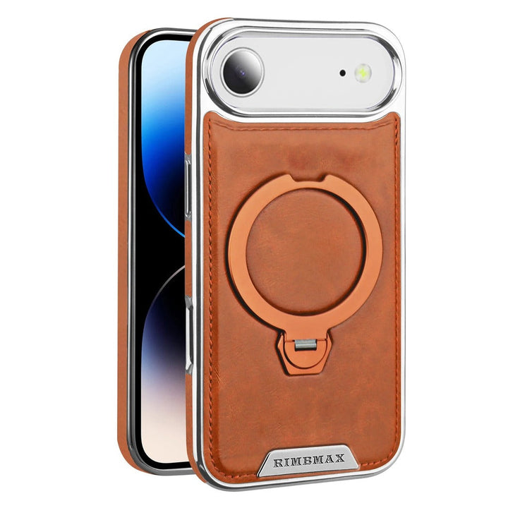 Luxurious Leather Magnetic Ring Stand Case