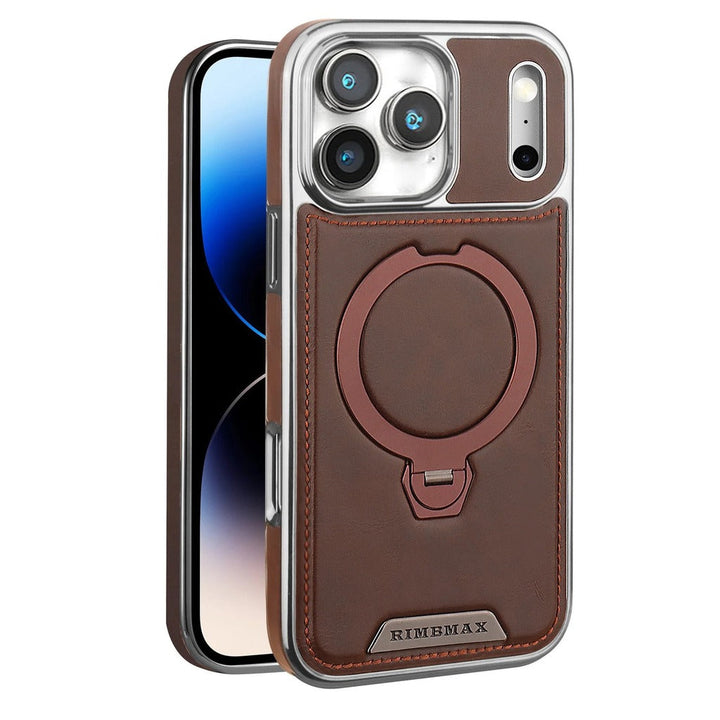 Luxurious Leather Magnetic Ring Stand Case