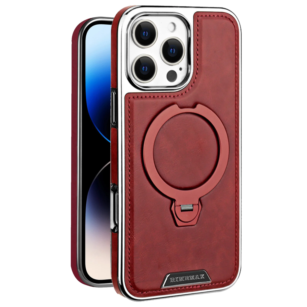 Luxurious Leather Magnetic Ring Stand Case