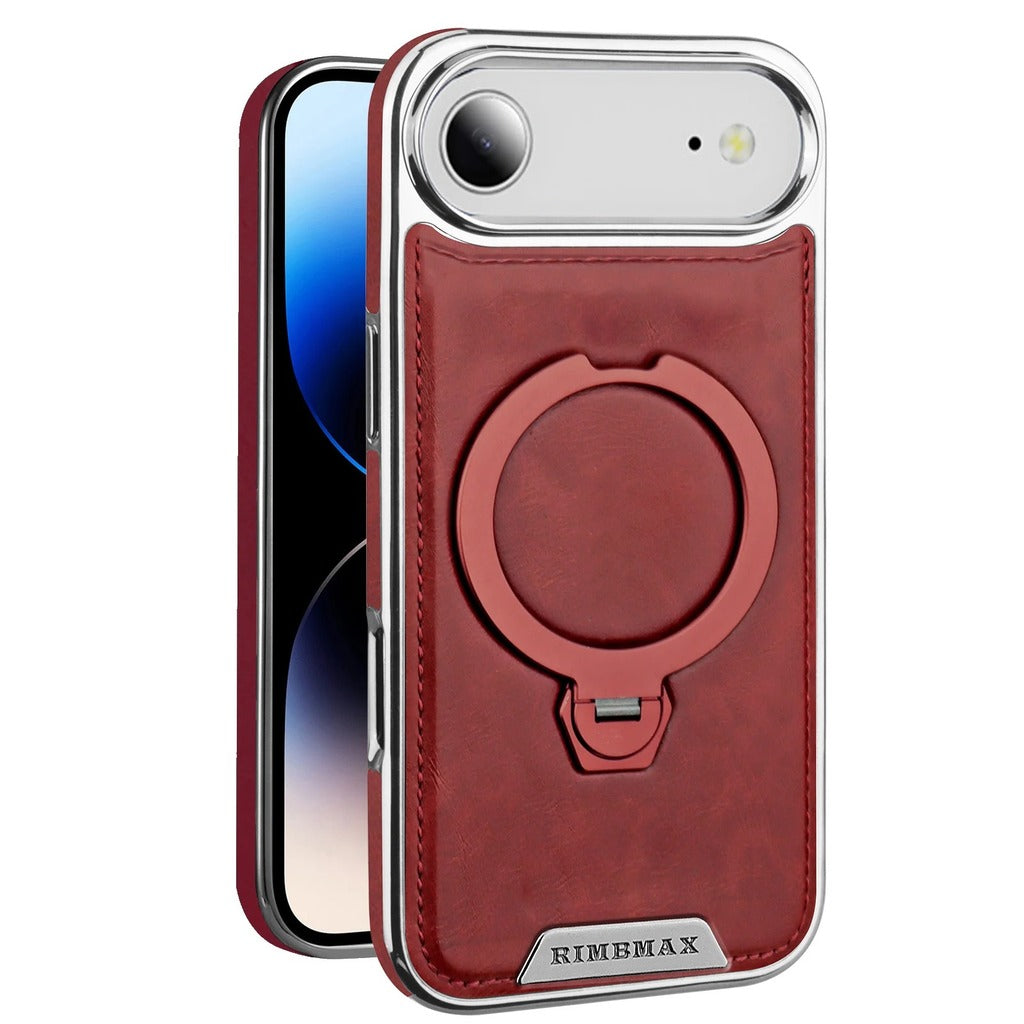 Luxurious Leather Magnetic Ring Stand Case